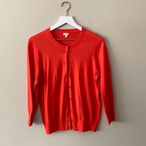 J. Crew Orange 3/4 sleeved cardigan